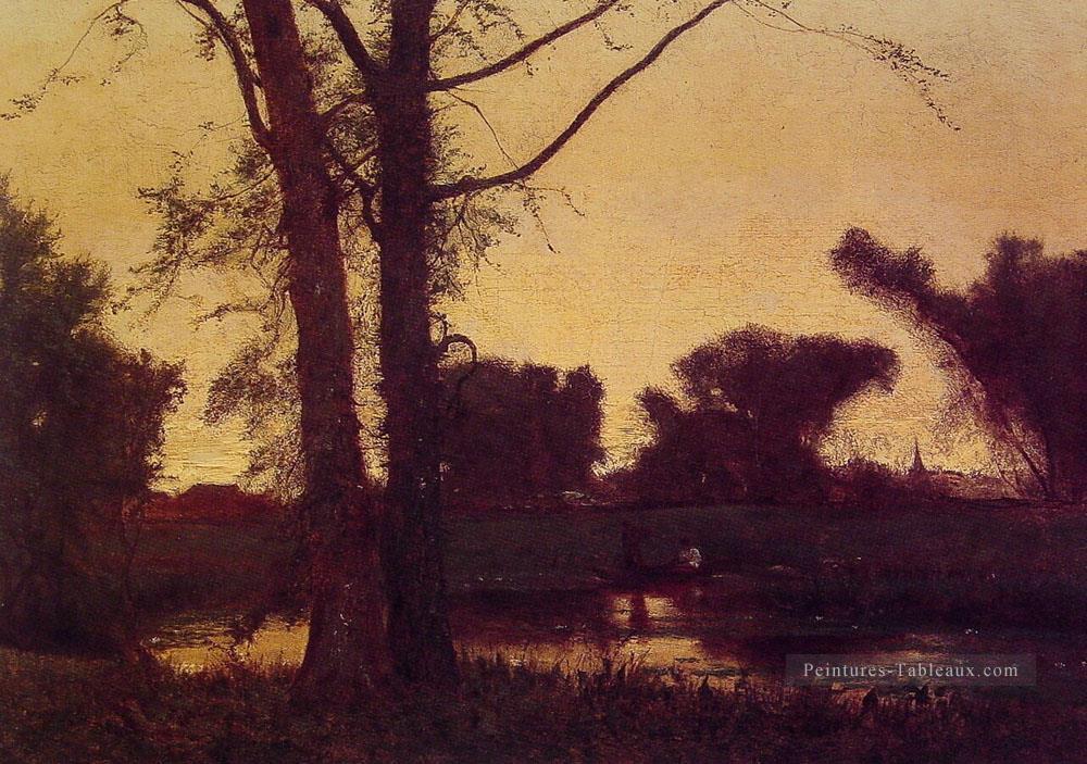 Sunset2 paysage Tonaliste George Inness Peintures à l'huile
